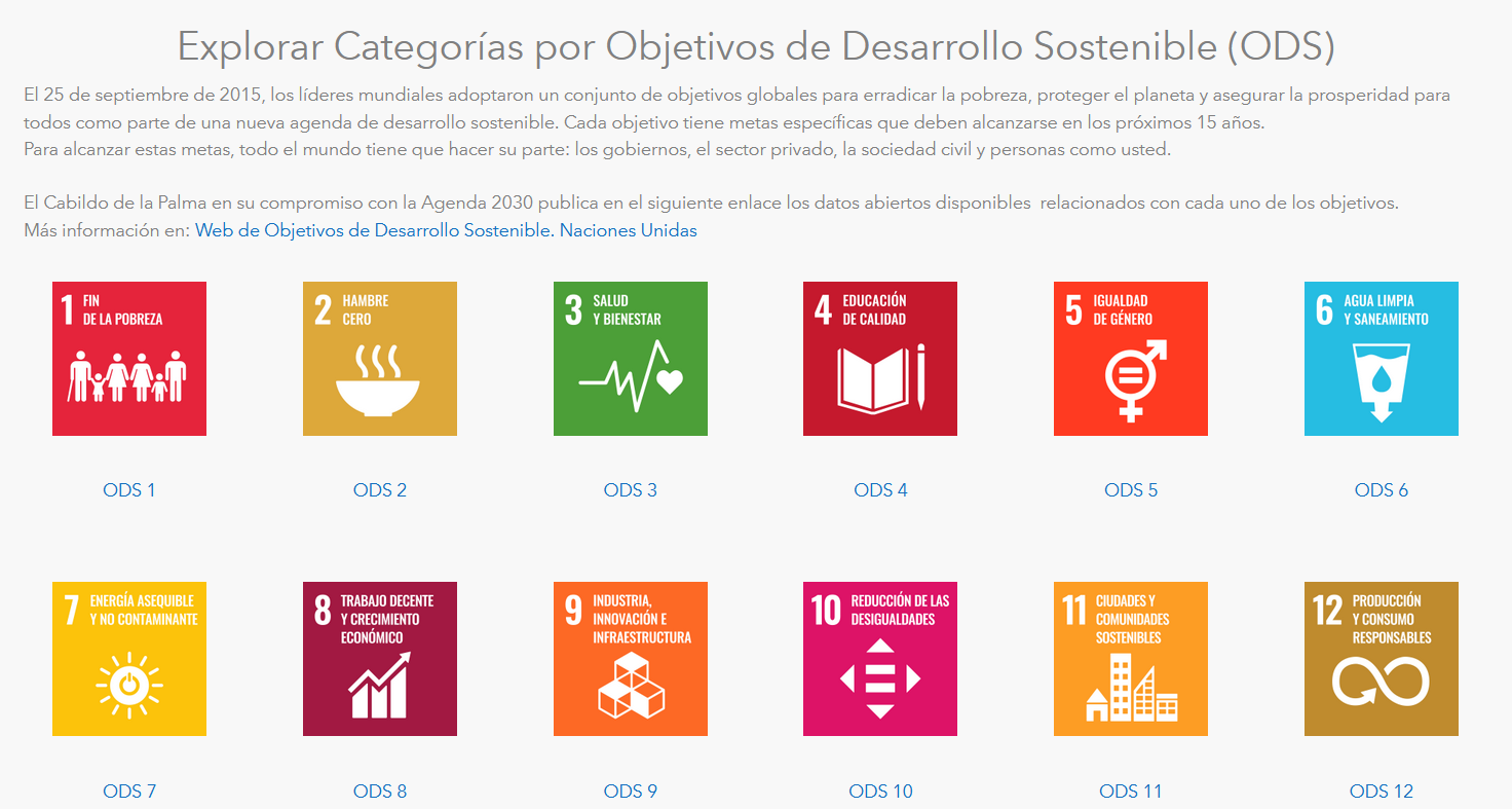 Capture of the portal "Open Data La Palma".